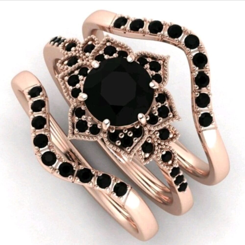 3 Pcs/ Set Rhinestone Decor Ring - Picture 7 of 7